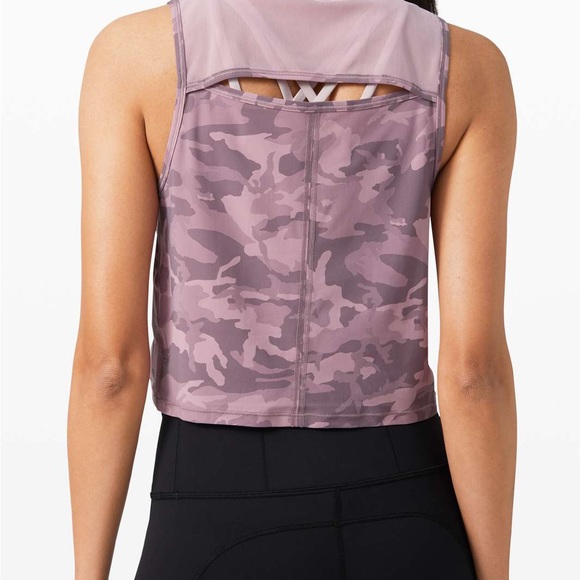 Lululemon Sculpt Tank *Cropped - Incognito Camo Pink Taupe Multi Sz 14 N… - Picture 4 of 12